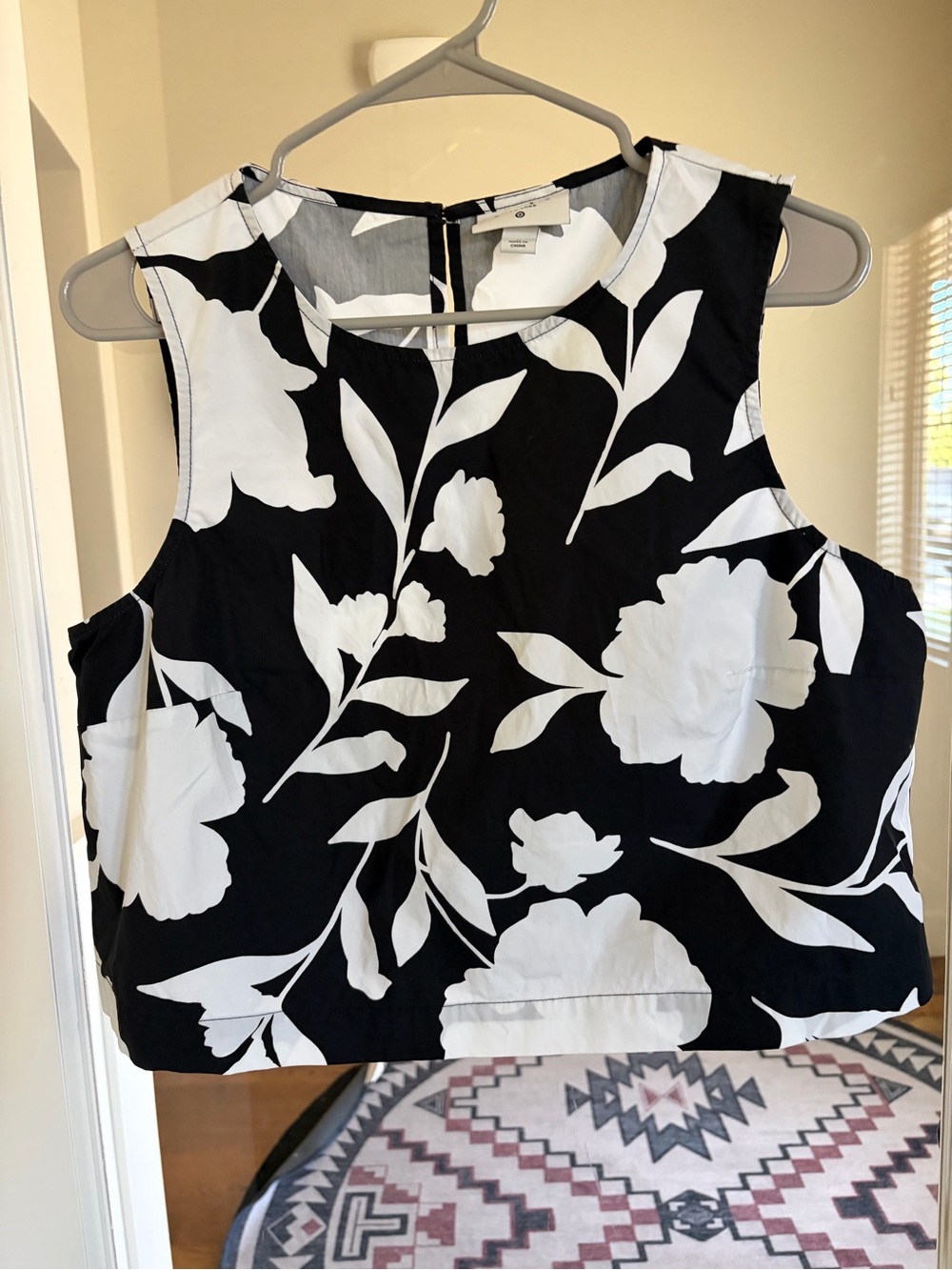 kate spade Black & White Floral Sleeveless Camisole